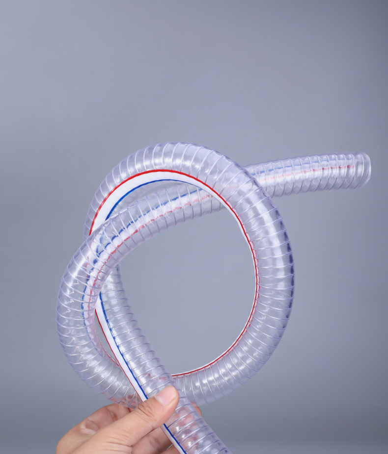 Water Suction PVC Steel Wire Reinforced Hose with Various Specifications Length 100m