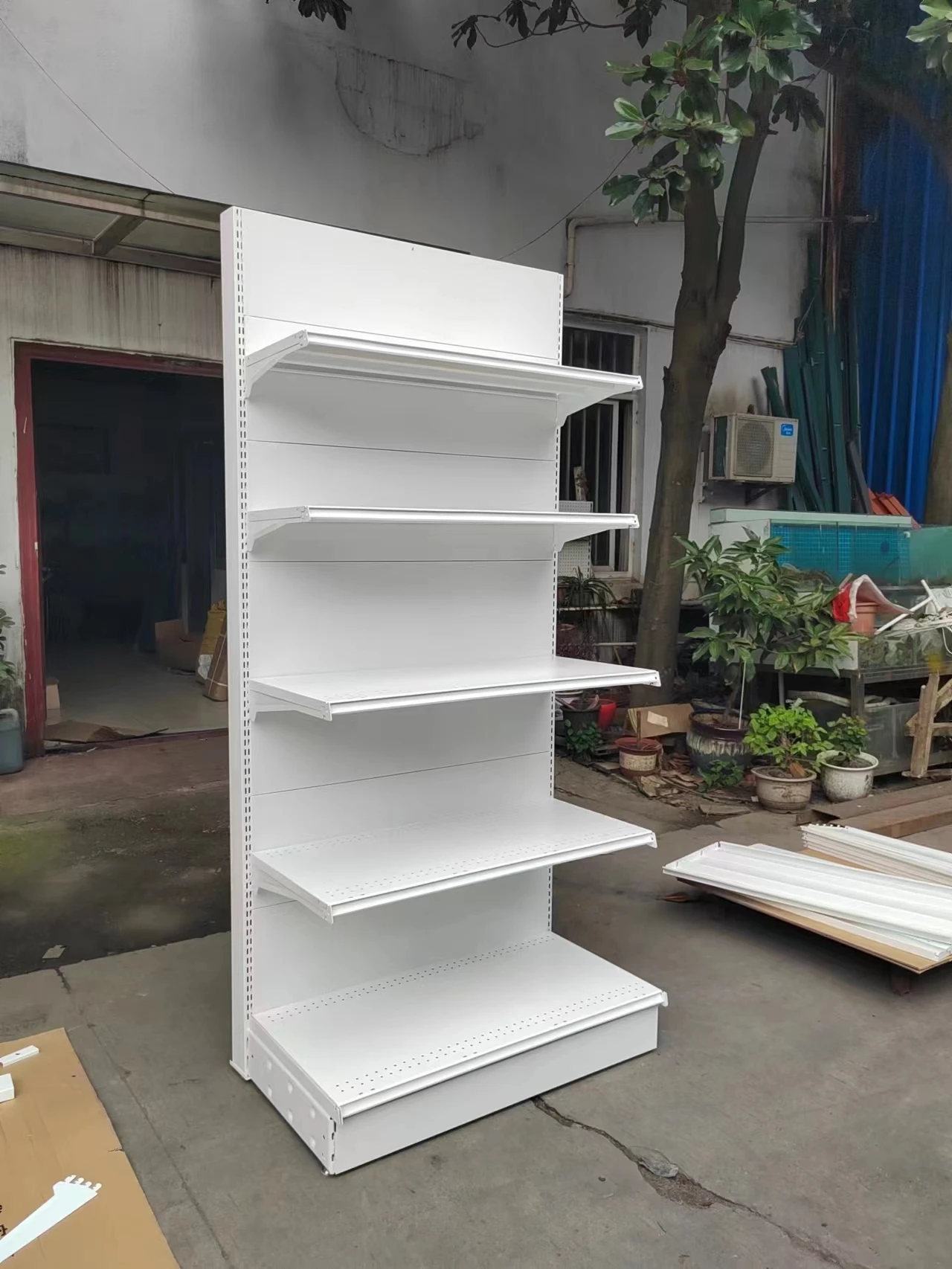 Factory Custom Size Color Mental Gondola Shelf Supermarket Shelf Grocery Magasin Market Retail Estantes Shelving