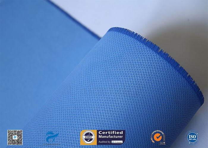 510GSM Silicone Coated Glass Fabric Plain Weave Electrical Insulation Blue