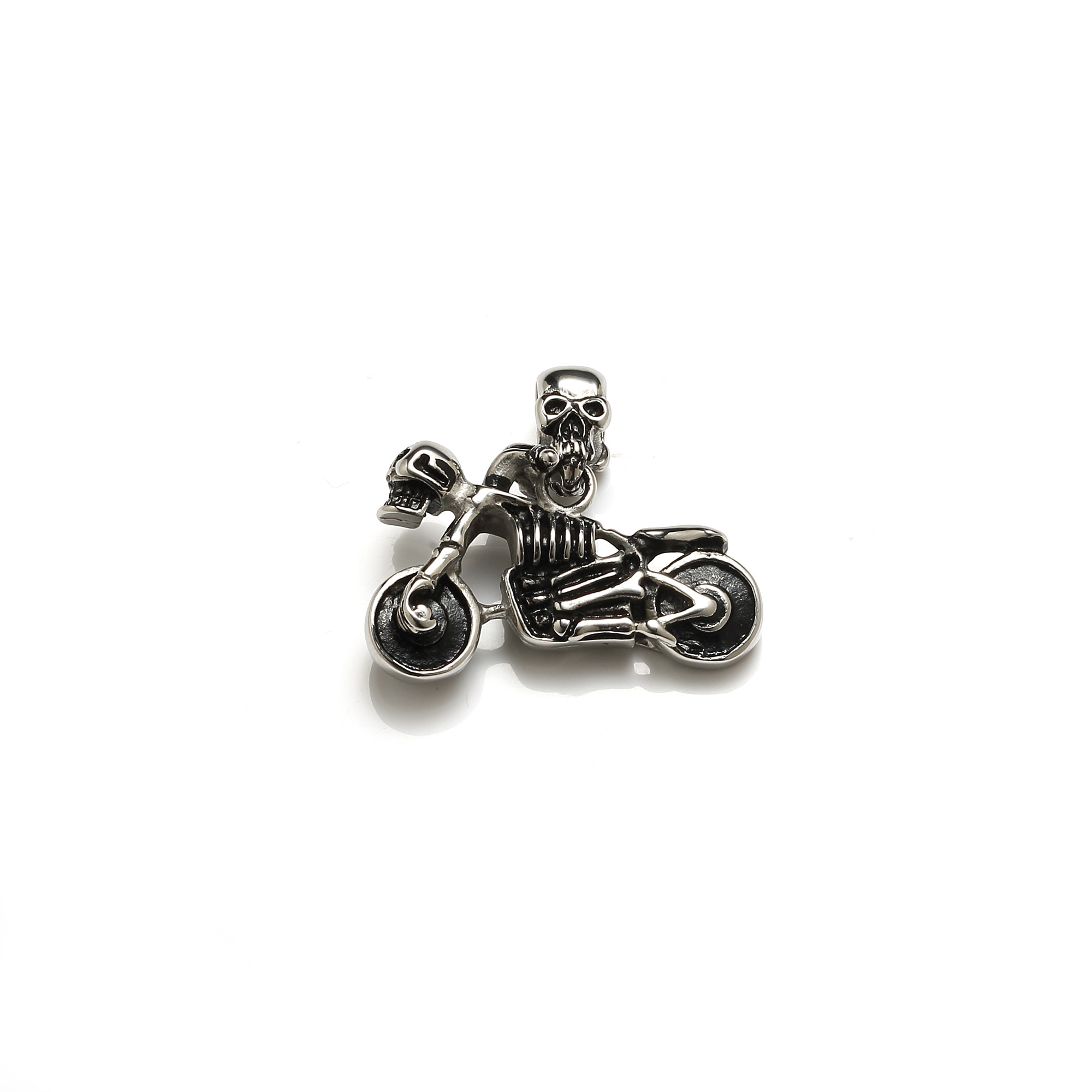 Men Fashion Jewelry Punk Stainless Steel Motor Biker Pendant Necklace