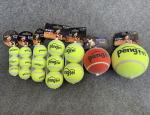 Dog Toy Naughty Nice Holiday Themed Tennis Balls Red Green 2.5" Choose Quantity