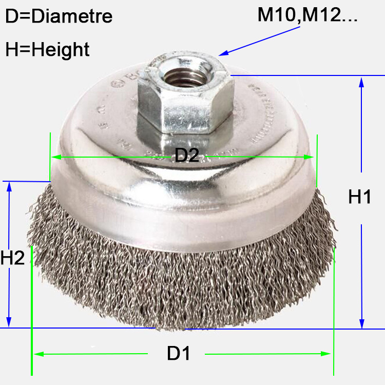Stable Knotted Wire Cup Brush , Stainless Steel Wire Brush For Grinder