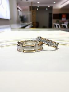 Quality Non Mainstream Double Color 9.8g Anniversary Couple Rings wholesale