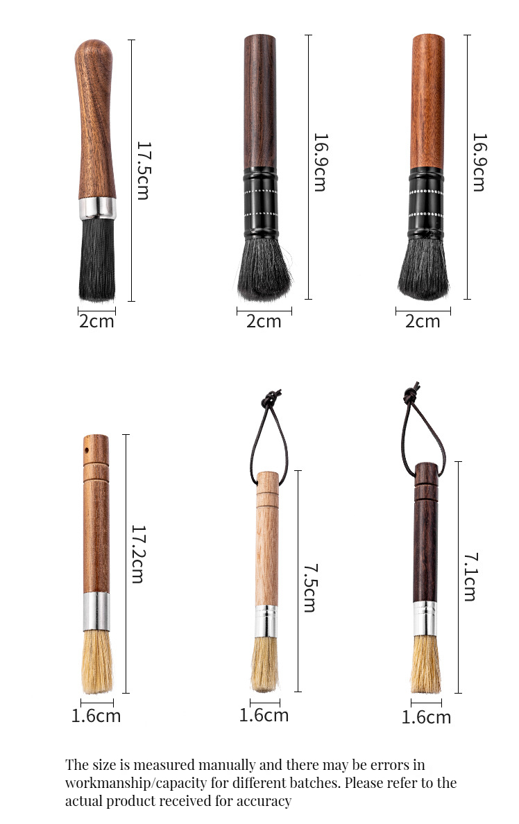 Ebony Nylon Cleaning Brush for Coffee Grinder Powder Blower Plastic Coffee Accessories