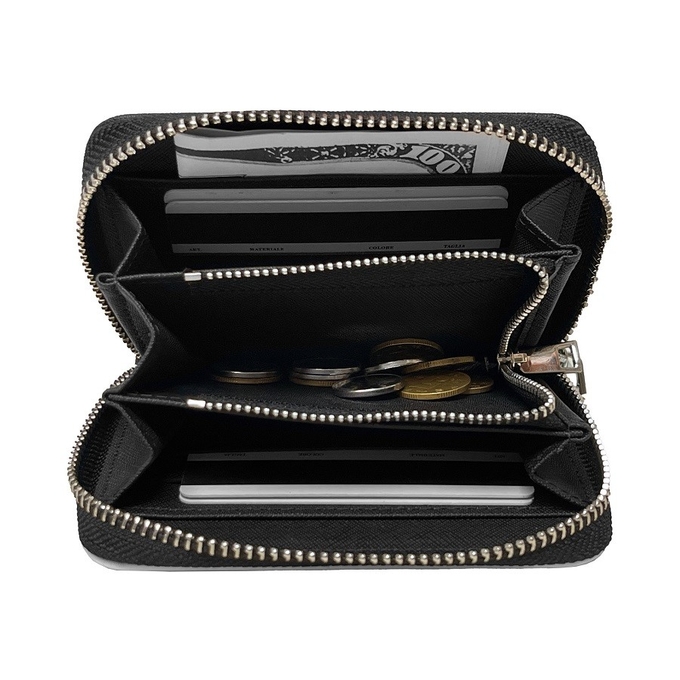 Leather Sublimation Coin Purse With Zipper Custom Compact Wallet For Sublimation Printing