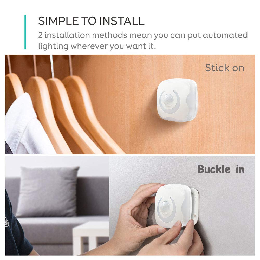 Upgraded Motion Sensor Closet Light, Cordless Rechargeable LED Smart Night Light