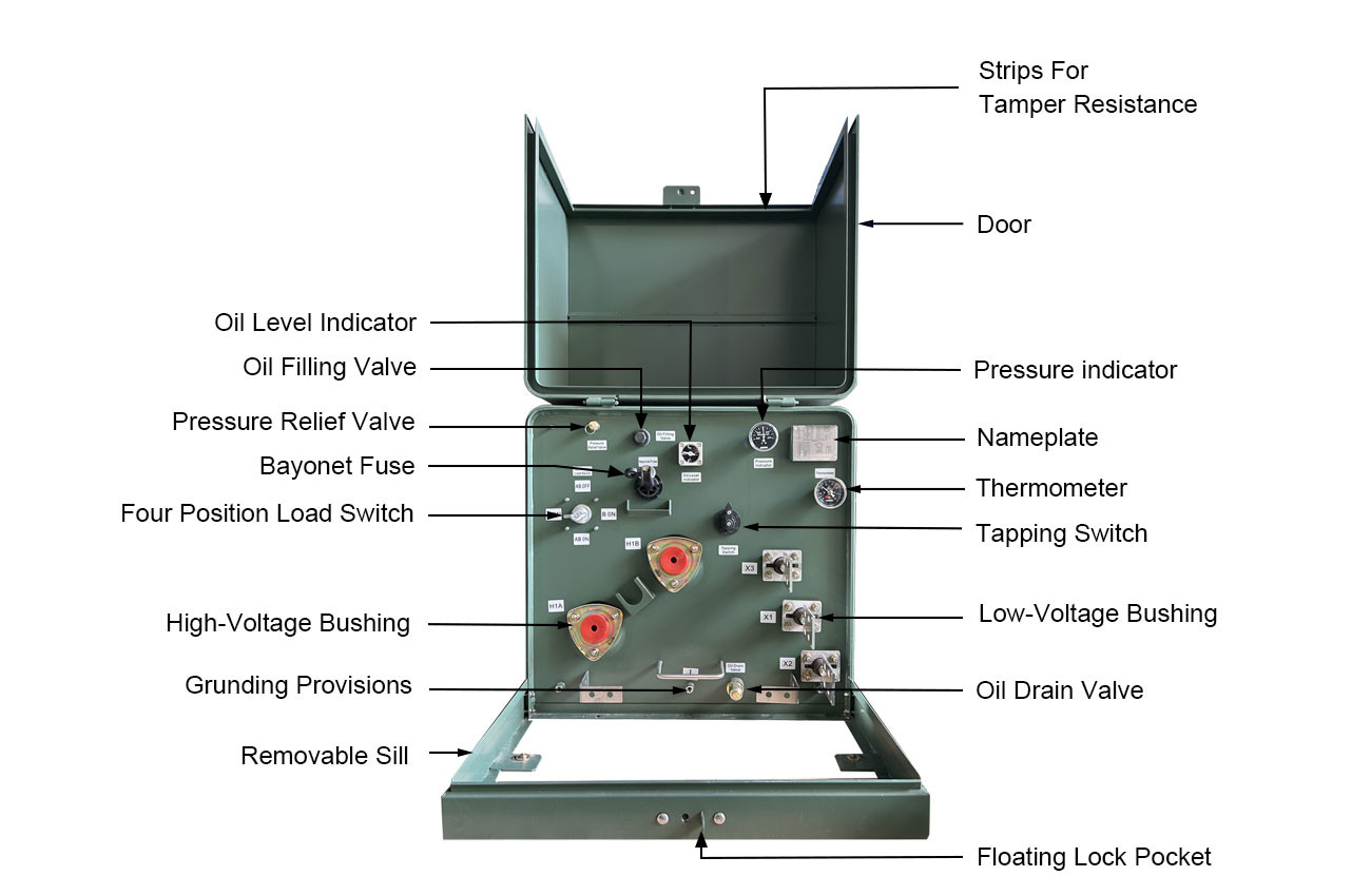 250kva Single Phase Pad Mounted Transformer Oil Immersed Outdoor 12.4kv