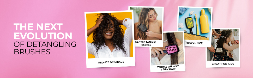 Lightweight UNbrush Detangling Heat FHI Hair Brush Pain Free DuoFlex Anti Static Bristles