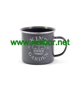 Quality custom order metal enamel garden mug tin cup 350ml wholesale