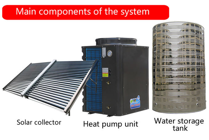 Non Pressurized Solar Heat Pump Water Heater , Solar Thermal Water Heater 4.0 Cop