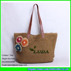 Quality LUDA 2015 paper straw beach bag crochet straw tote bag shopping bag wholesale