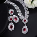 Water Drop Rhinestone Necklace & Earrings Full Crystal Necklace & Earrings