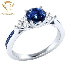 Quality Diamond Sapphire Engagement Rings Environmental Copper wholesale
