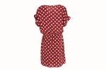 V Neck Elastic Band Ladies Dress Clothing 100% Viscose Polka Dot Red Dress