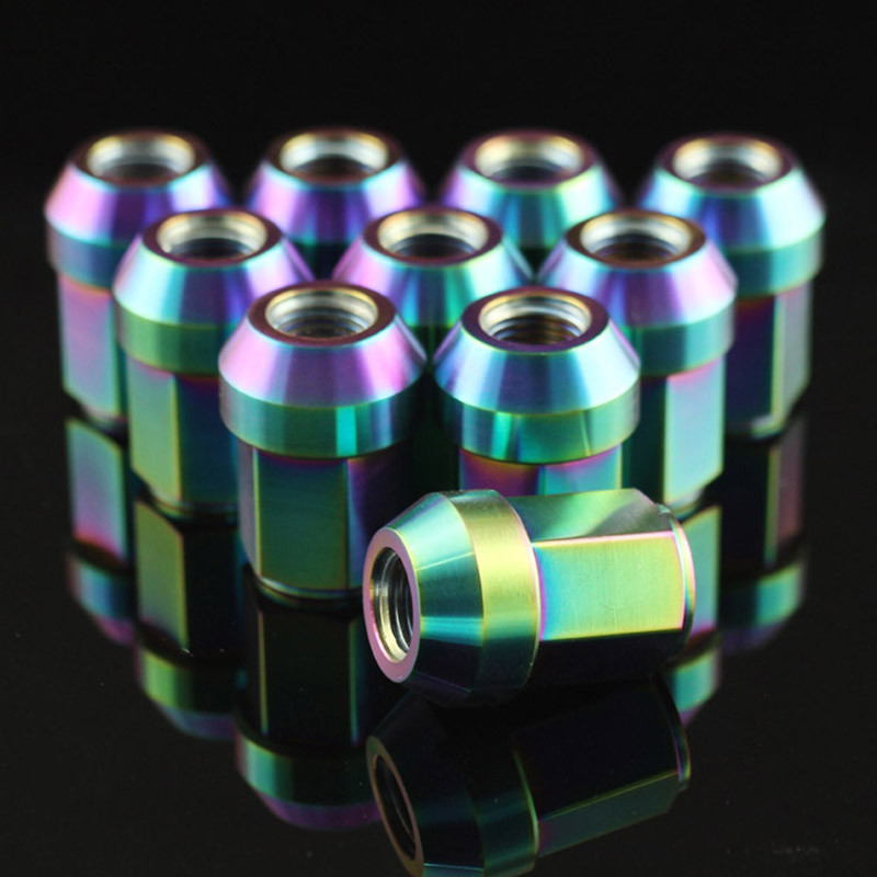 Black Close End GR5 Titanium Lug Nuts M12x1.25 M12x1.5 M14x1.5 M14x1.25 With PVD Coating