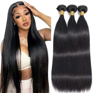 Quality Hair Weft Human Virgin Remy Hair Bundle Straight Double Drawn Natural Black wholesale