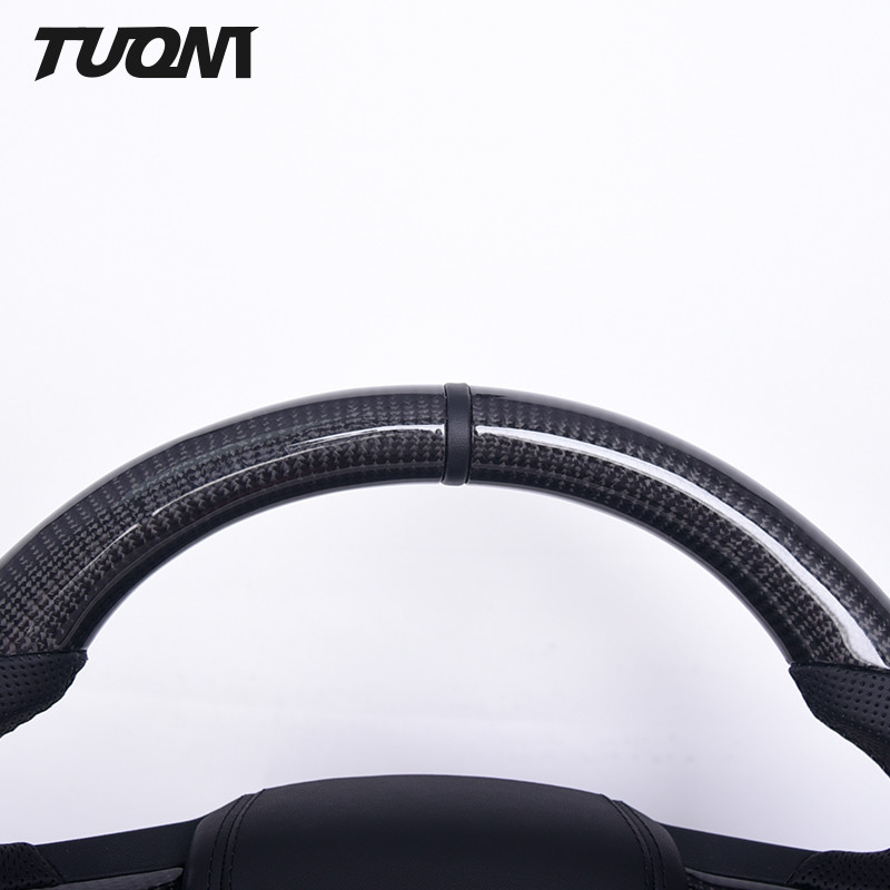 Custom Carbon Fiber Black Perforated Leather Steering Wheel Ford F150 Raptor