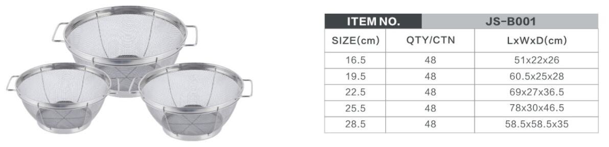 Hot sell Stainless steel washing colanders &stainers for vegetables with silicone handle