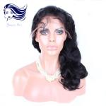Indian 6A Human Hair Front Lace Wigs For Black Women Dark Black