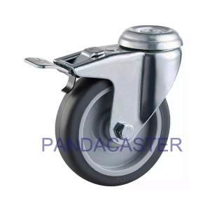 Quality Gray Non Marking Rubber Casters 100mm 4 INCH With Dual Lock wholesale