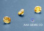 0.25 Carat 4 MM Yellow Moissanite Diamond For Rings , Earrings