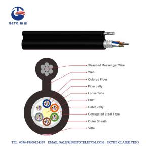 Quality GYTC8A Self-supporting Aerial Optic Cable 12 Fiber Optic Cable wholesale