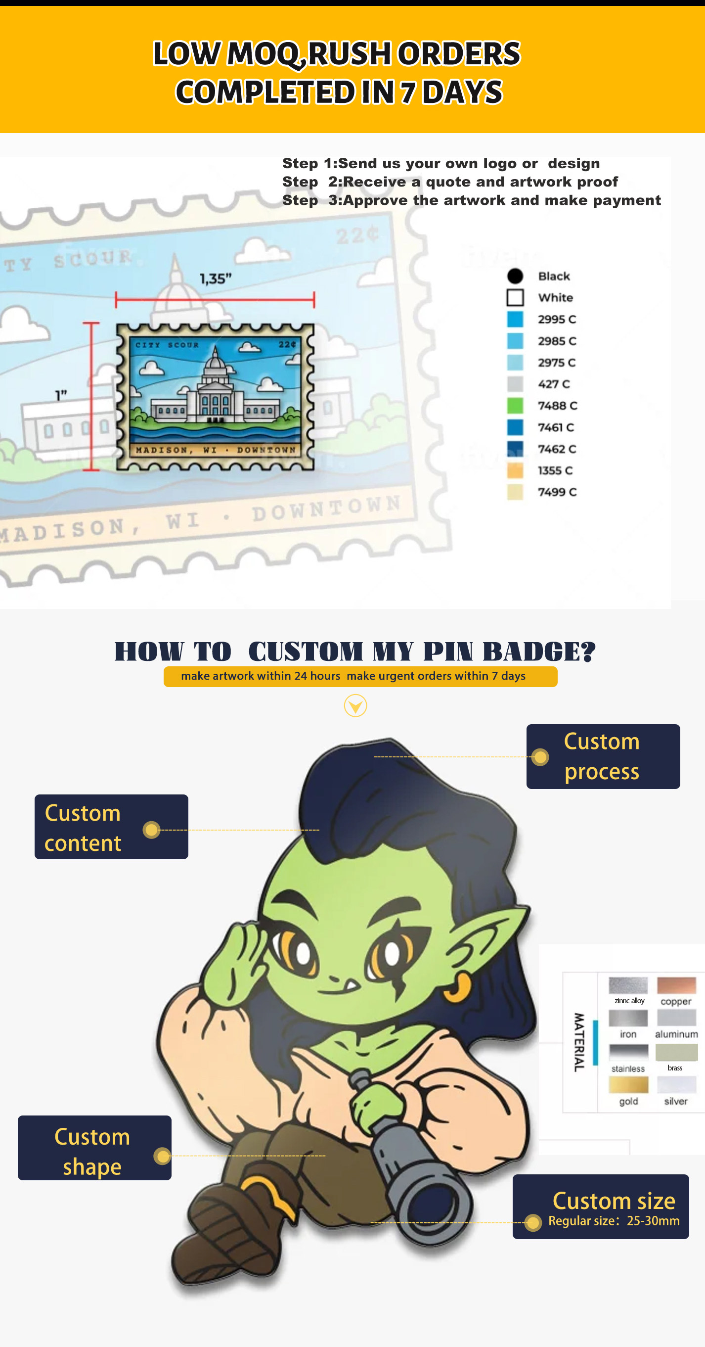 Soft Enamel Cartoon Bat Metal Lapel Pins Domed Badge Souvenir Custom Color