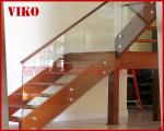 Solid Wood Staircase VK95S American Handrail Tread American ,Railing tempered