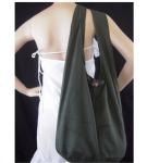 Custom Soft Cotton Messenger Bags For Women / Hobo Shopper Bag
