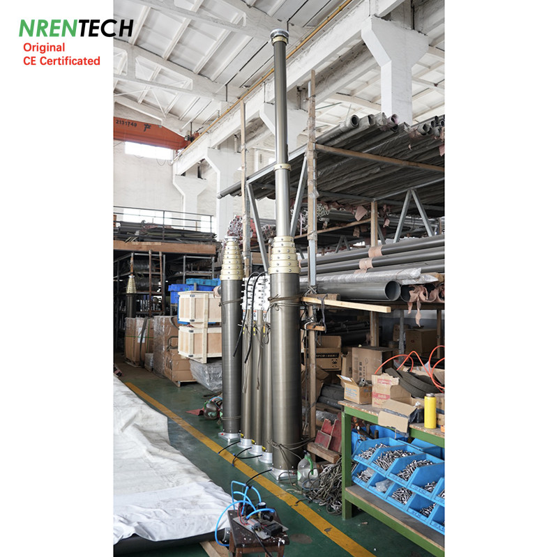 12m Non-Lockable Pneumatic Telescopic Mast For Mobile Telecommunication Antenna Tower