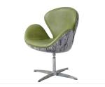 Modern Leather Swan Chair With Art Paint Back