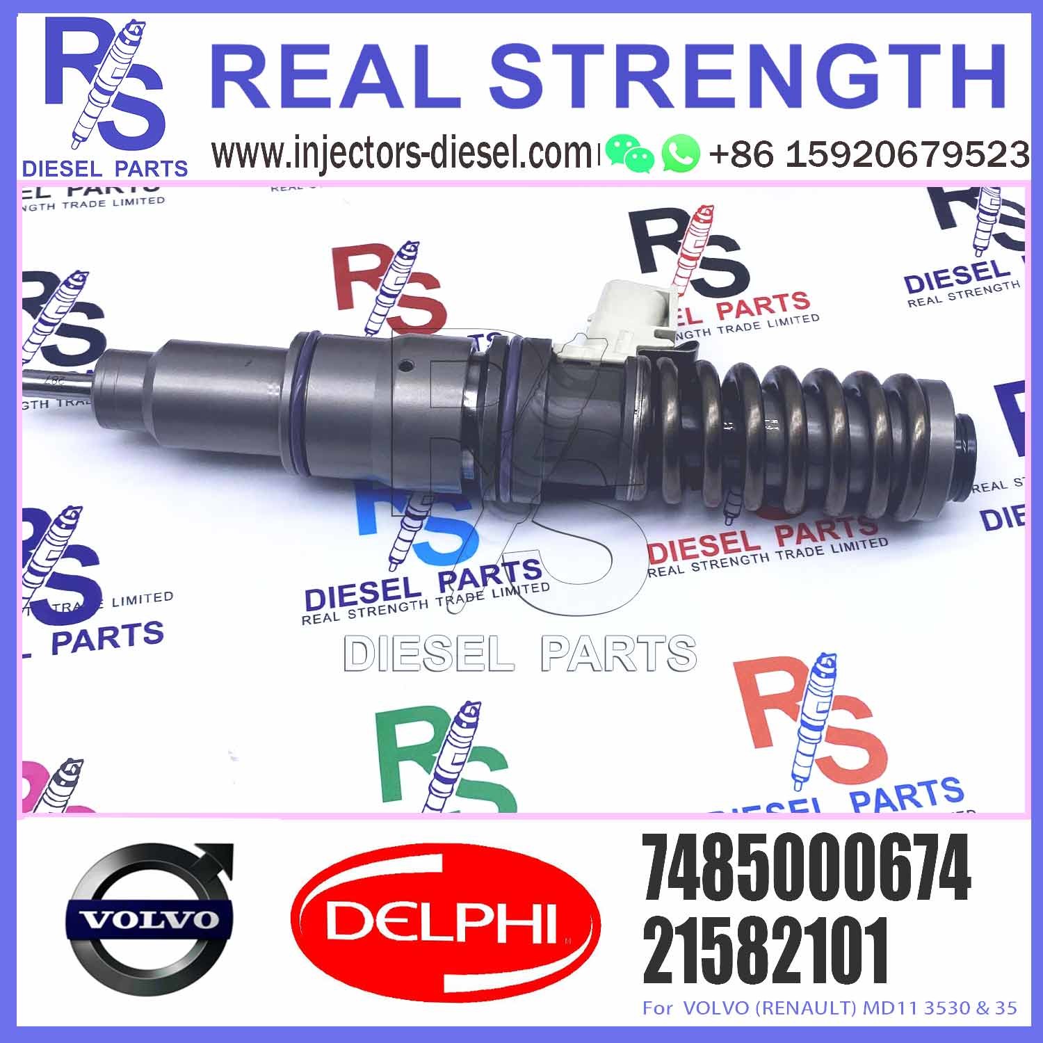 Common Rail Diesel Fuel Injector 21582101 BEBE4D12201 7485000674 for V-O-L-V (RENAULT) MD11