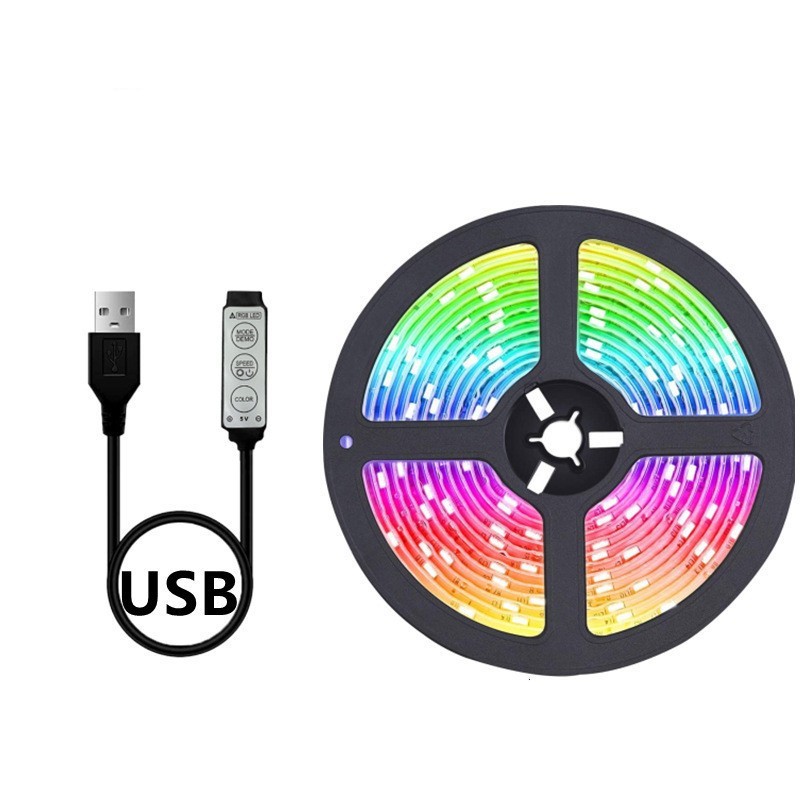 TV Lighting With 5m RGB LED Strip Light Set And Bluetooth Control