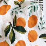 6 Layers Natural Baby Muslin Wraps With Cartoon Printed Design Anti Pilling