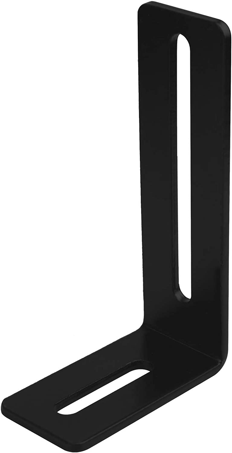 4 Inches White Adjustable L-Shape Corner Brace with Slot, Heavy duty L-shaped bracket with slots for fixation and installation