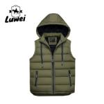 Winter Black Polyester Cotton Thick Hooded Utility Slim Fit Sleeveless Man