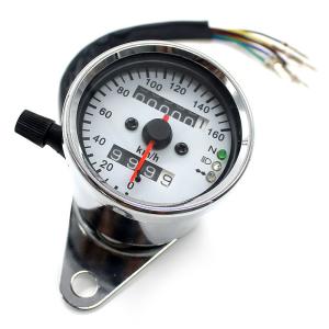 Quality Modified Retro Motorcycle Speedometer , 12V Dual Mileage Led Rpm Gauge wholesale