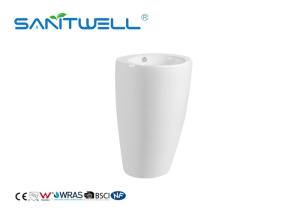 Quality Glazed Ceramic Bathroom Pedestal Basins For Toilet Hand Washing ISO9001 wholesale