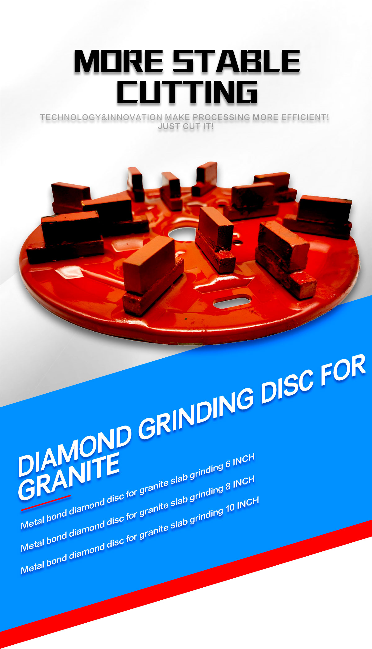 Metal Bond Diamond Grinding Plate for Granite Stone 6" Size 400 Grit