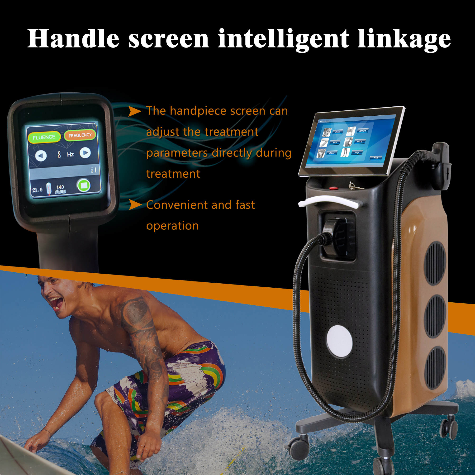 755 808 1064 Laser Depilacion Hair Removal Machine for Smooth and Hair-free Skin
