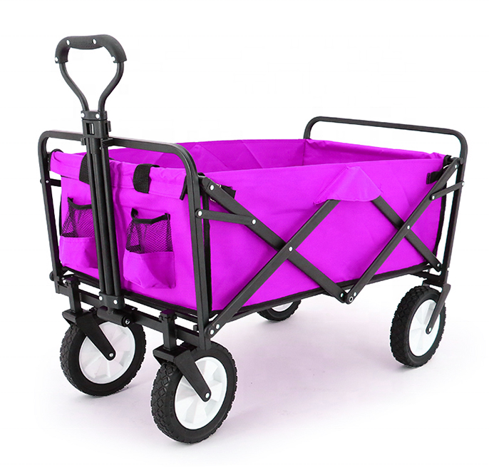 Customised Foldable Wagon Cart Four Wheel Iron Platform Collapsible Utility Wagon