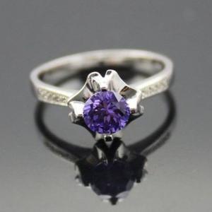 Quality Women Jewelry 925 Silver Purple Cubic Zirconia Ring(F71) wholesale