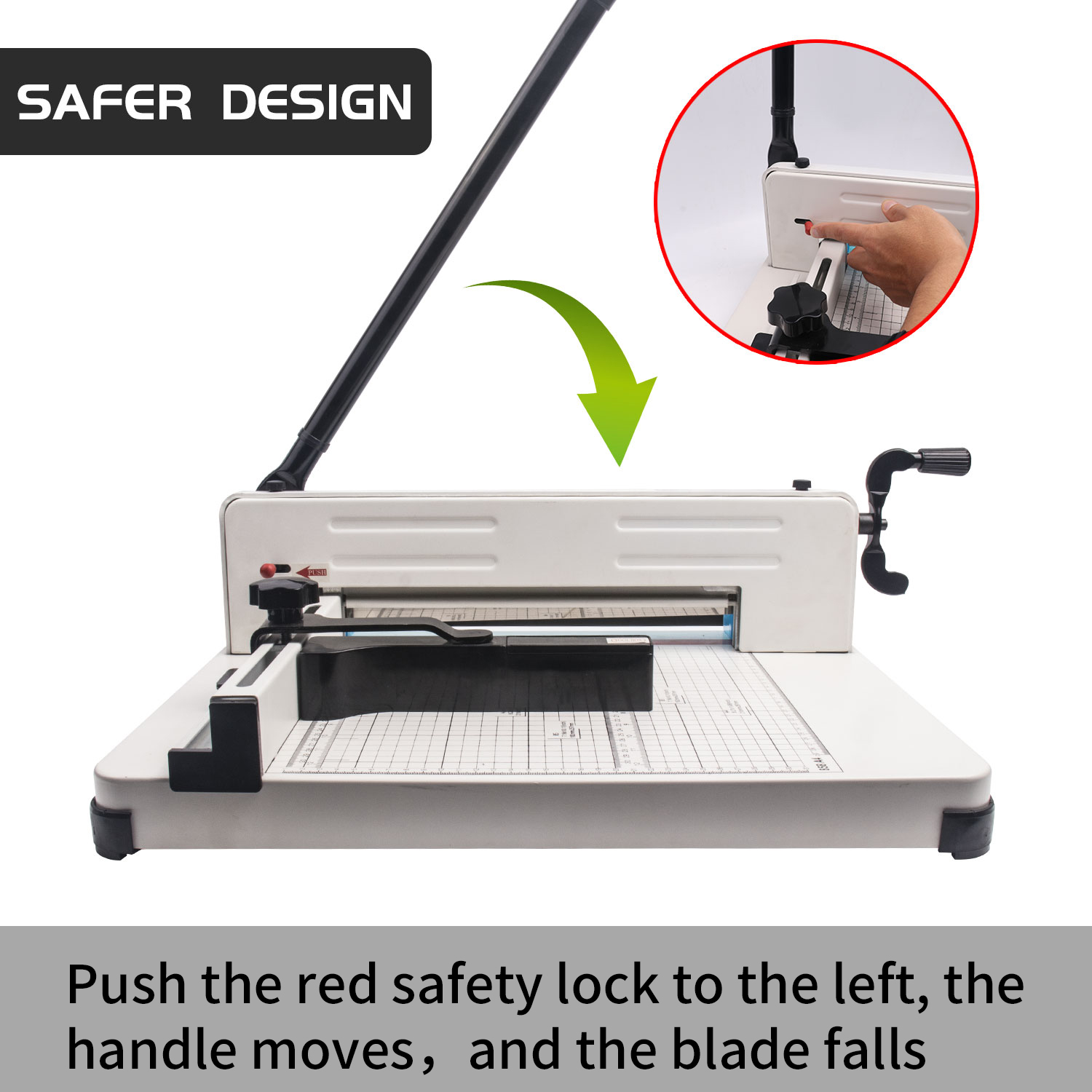300mm Max. Workable Width White A4 Manual Heavy Duty Paper Cutter for Office Needs
