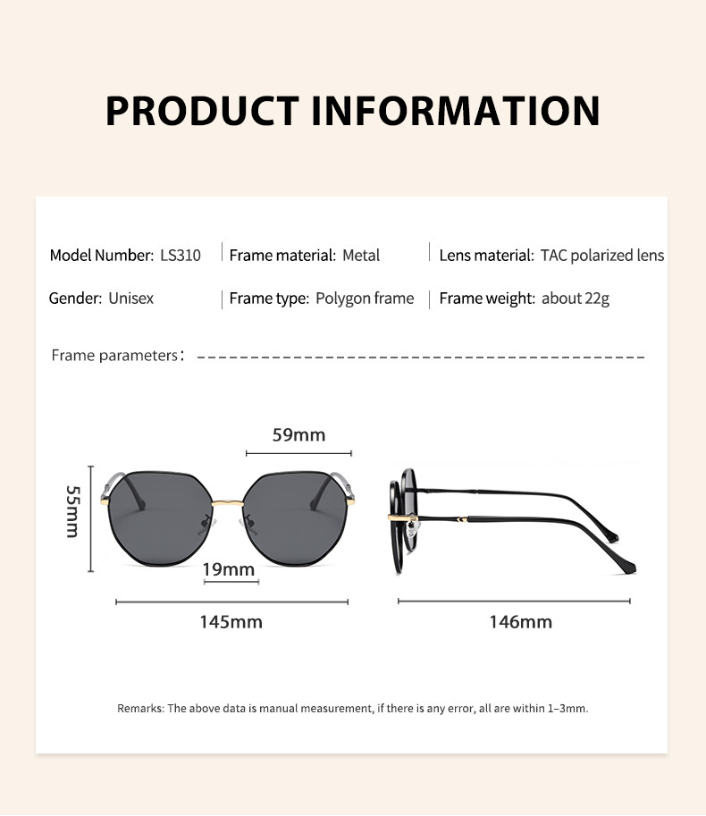 Protect Eyes Round Metal Sunglasses CE , Anti UV Polarized Sunglasses