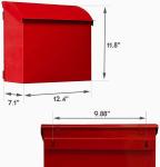 Custom Logo Red Mailbox Modern Metal Wall Mount Mailbox for Outdoor Weather