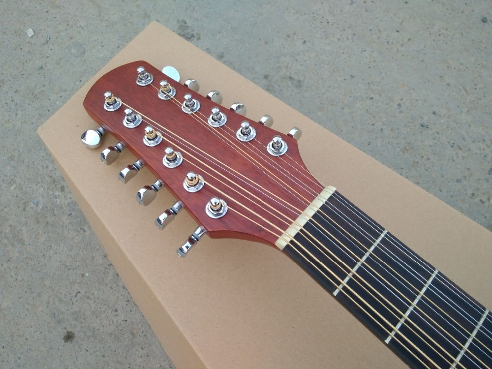 AAAA all Solid 12 strings customize guitara 12 string OM all solid mahogany wood acoustic electric guitar