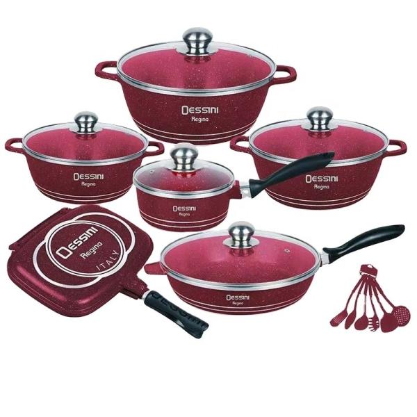Hot Selling Multicolor pans and pots Kitchen Cooking Pot Sets Aluminum Non-Stick