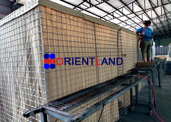 MIL10 2.12x1.52x30.5m zinc-aluminum alloy steel wire Hesco Barrier