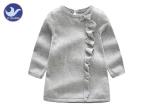 Butterfly Knot Ruffle Edges Kids Sweater Dress , Little Girl Long Sleeve Dresses