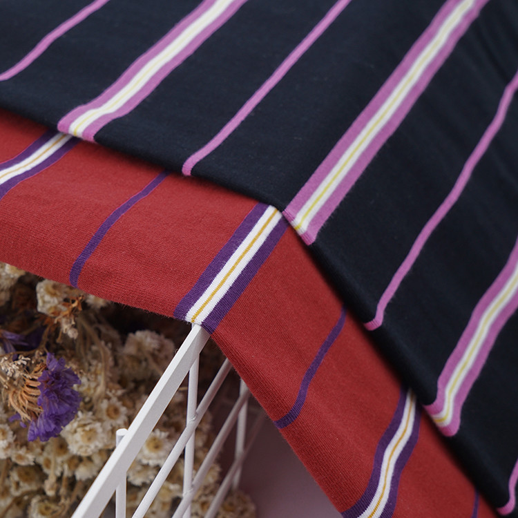 Healthy Soft And Wear-Resistant And Durble Striped Knit Fabric For T-Shirt
